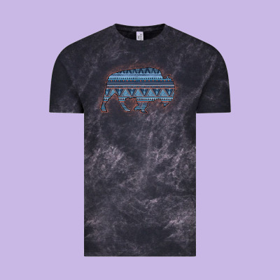 Bison Silhouette Blue Aztec Vintage Tee Designed By Bettercallsaul