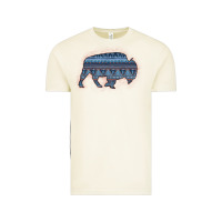 Vintage Arctic Bison Silhouette Blue Aztec Vintage Tee - Bettercallsaul