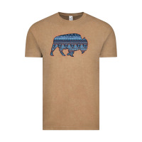 Vintage Coffee Bison Silhouette Blue Aztec Vintage Tee - Bettercallsaul