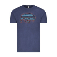 Vintage Denim Bison Silhouette Blue Aztec Vintage Tee - Bettercallsaul