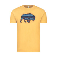 Vintage Mustard Bison Silhouette Blue Aztec Vintage Tee - Bettercallsaul