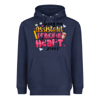 Navy Being an Assistant Principal is Heart Work Heavyweight Hoodie - CowhideDigitalArt