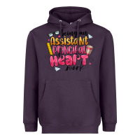 Plum Being an Assistant Principal is Heart Work Heavyweight Hoodie - CowhideDigitalArt