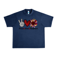 Navy peace love sunflower Urban Heavy Tee - Bettercallsaul