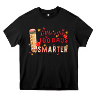 Black little miss 100 days smarter Heavy Core Tee - MaliasSmallBusiness