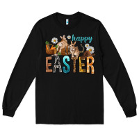 Black Happy Easter with Cowboy Long Sleeve Tee - NancyCooperArtShop