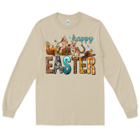 Mushroom Happy Easter with Cowboy Long Sleeve Tee - NancyCooperArtShop
