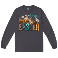 Smoke Happy Easter with Cowboy Long Sleeve Tee - NancyCooperArtShop