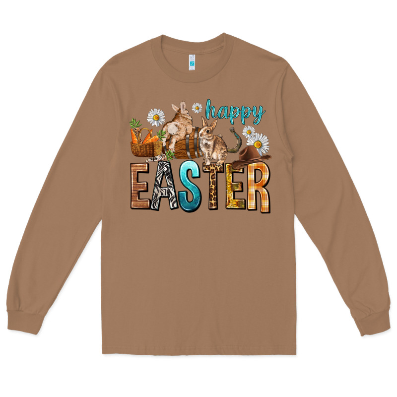 Happy Easter With Cowboy Long Sleeve Tee by NancyCooperArtShop | Teevron