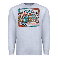 Heather Grey She is strong proverbs 31:25 Premium Sweatshirt - LillyAllenDesigns