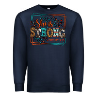 Navy She is strong proverbs 31:25 Premium Sweatshirt - LillyAllenDesigns