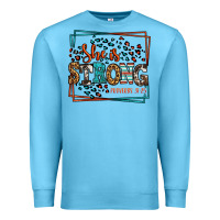 Ocean Blue She is strong proverbs 31:25 Premium Sweatshirt - LillyAllenDesigns