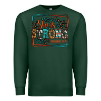Sports Green She is strong proverbs 31:25 Premium Sweatshirt - LillyAllenDesigns