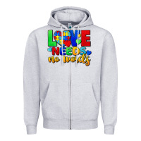 Heather Grey Love needs no words Zipper Hoodie - FaDigitalArtStudio