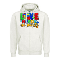 Oatmeal Heather Love needs no words Zipper Hoodie - FaDigitalArtStudio
