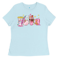 Baby Blue unicorn coffee cups Ladies Tee - NancyCooperArtShop