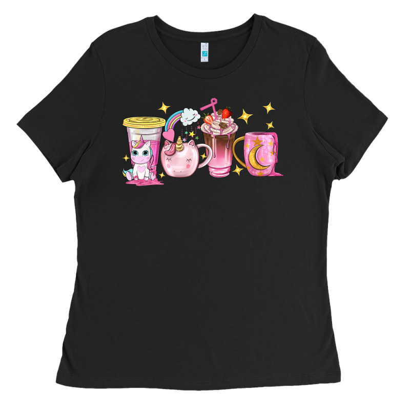 Unicorn Coffee Cups Ladies Tee by NancyCooperArtShop | Teevron
