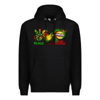 Black Peace love Juneteenth Premium Hoodie - FaDigitalArtStudio