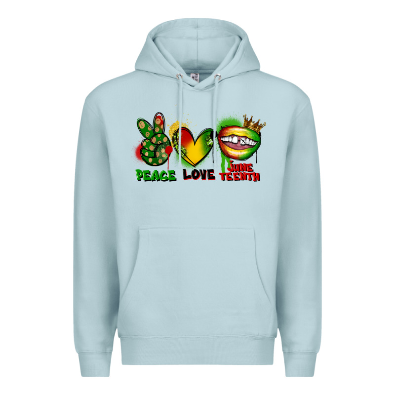 Peace Love Juneteenth Premium Hoodie by FaDigitalArtStudio | Teevron