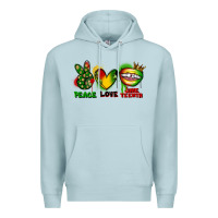 Blue Mist Peace love Juneteenth Premium Hoodie - FaDigitalArtStudio