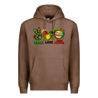 Chestnut Peace love Juneteenth Premium Hoodie - FaDigitalArtStudio