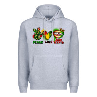 Heather Grey Peace love Juneteenth Premium Hoodie - FaDigitalArtStudio