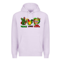 Lilac Peace love Juneteenth Premium Hoodie - FaDigitalArtStudio