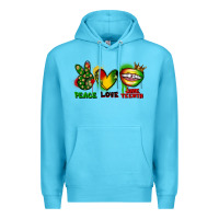 Ocean Blue Peace love Juneteenth Premium Hoodie - FaDigitalArtStudio
