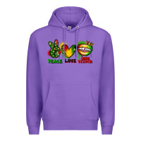 Purple Peace love Juneteenth Premium Hoodie - FaDigitalArtStudio