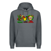 Rock Peace love Juneteenth Premium Hoodie - FaDigitalArtStudio