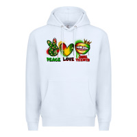 White Peace love Juneteenth Premium Hoodie - FaDigitalArtStudio
