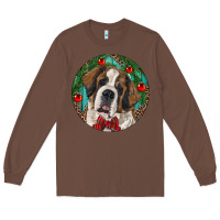 Chestnut Christmas St. Bernard Long Sleeve Tee - RanaPortraitStore