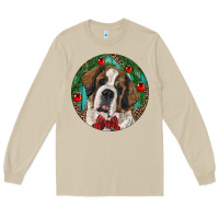 Mushroom Christmas St. Bernard Long Sleeve Tee - RanaPortraitStore