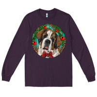 Plum Christmas St. Bernard Long Sleeve Tee - RanaPortraitStore