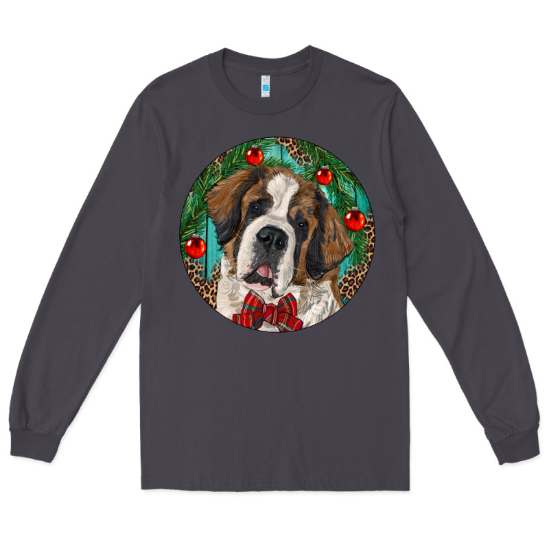 Christmas St. Bernard Long Sleeve Tee by RanaPortraitStore | Teevron