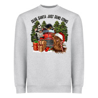 Heather Grey dear santa just send cows Heavyweight Sweatshirt - CowGirlArtShop