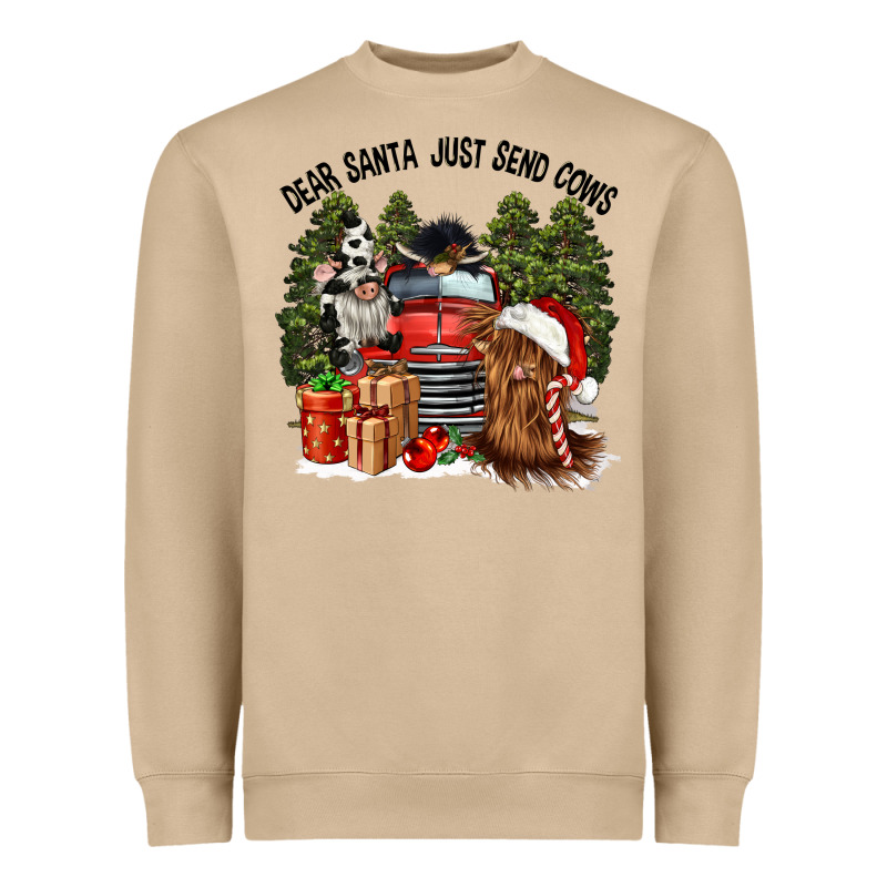 Dear Santa Just Send Cows Heavyweight Sweatshirt by CowGirlArtShop | Teevron