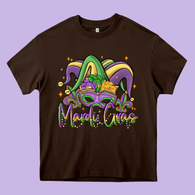 Mardi Gras Heavy Core Tee Designed By Maliassmallbusiness