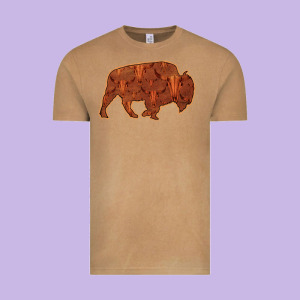 Bison Silhouette Red Skull Vintage Tee Designed By Bettercallsaul