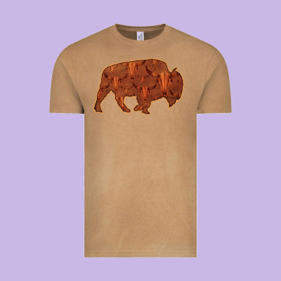 Bison Silhouette Red Skull Vintage Tee Designed By Bettercallsaul