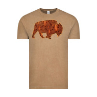 Vintage Coffee Bison Silhouette Red Skull Vintage Tee - Bettercallsaul
