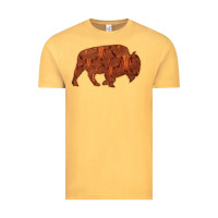 Vintage Mustard Bison Silhouette Red Skull Vintage Tee - Bettercallsaul
