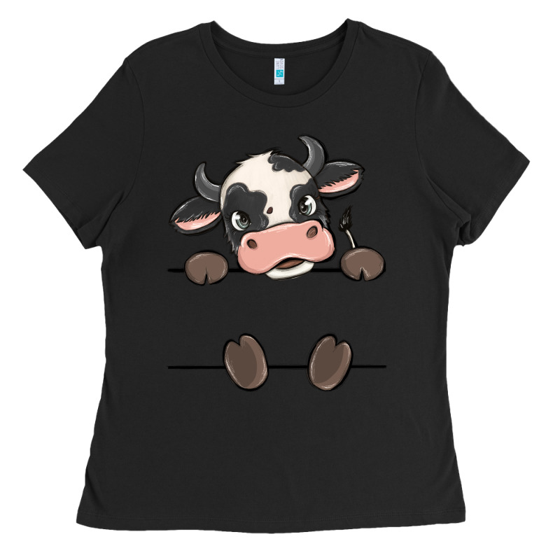 Custom Cow Ladies Tee by MaliasSmallBusiness | Teevron