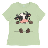 Matcha custom cow Ladies Tee - MaliasSmallBusiness