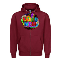 Burgundy proud mom lgbt Zipper Hoodie - FaDigitalArtStudio