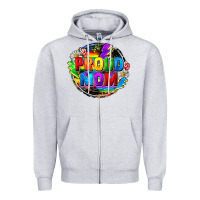 Heather Grey proud mom lgbt Zipper Hoodie - FaDigitalArtStudio