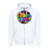 White proud mom lgbt Zipper Hoodie - FaDigitalArtStudio