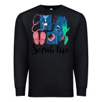 Black Scrub Life Nurse Premium Sweatshirt - LillyAllenDesigns