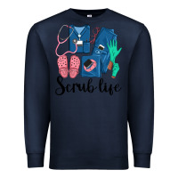 Navy Scrub Life Nurse Premium Sweatshirt - LillyAllenDesigns