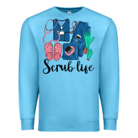 Ocean Blue Scrub Life Nurse Premium Sweatshirt - LillyAllenDesigns